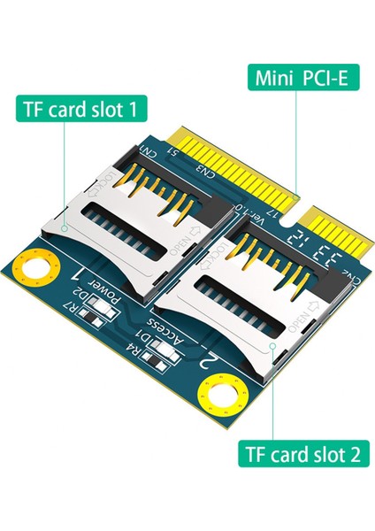 Mını Pcıe - 2 Micro-Sd Adaptör Kartı Mını Pcıe - Çift Tf Modülü (Yurt Dışından)