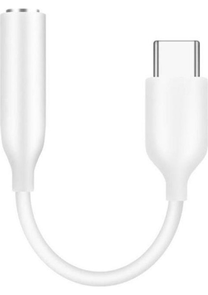 USB C - 3.5 mm Jack Aux Adaptörü Beyaz (Yurt Dışından)