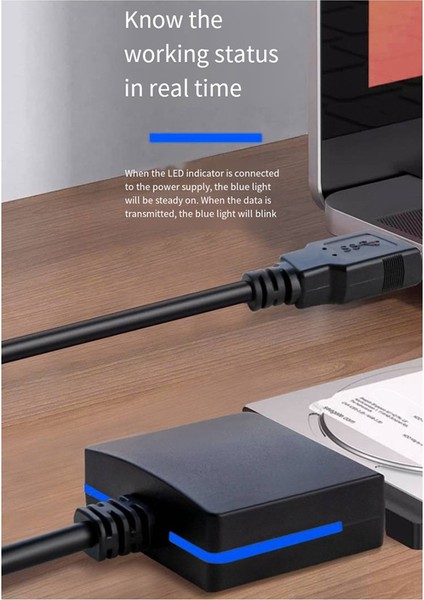 Usb3.0 - Sata Kolay Sürücü Kablosu 2.5 Inç SSD Dönüştürücü Sata Kablosu (Yurt Dışından)