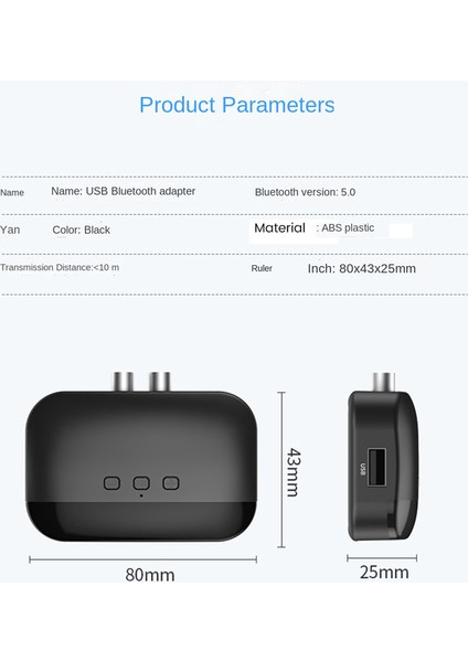 5.0 Ses Bluetooth Alıcısı U Disk Rca 3.5mm Aux Kablosuz Adaptör (Yurt Dışından) fırsatları