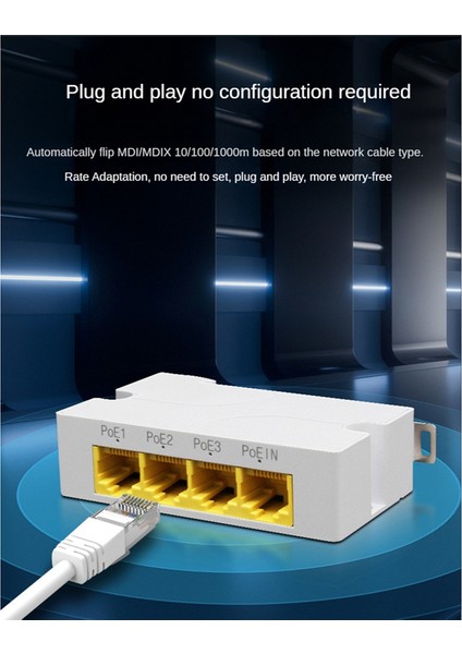 Port Gigabit Poe Genişletici 1000M 1 Ila 3 Ağ Anahtarı Tekrarlayıcı (Yurt Dışından) fırsatları