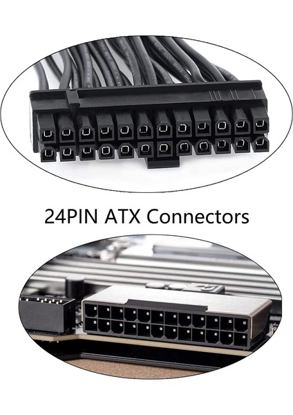 Adet Güç Adaptörü Paketi Çift Psu Uzatma Kablosu, 24 Pin 18 Awg (Yurt Dışından)