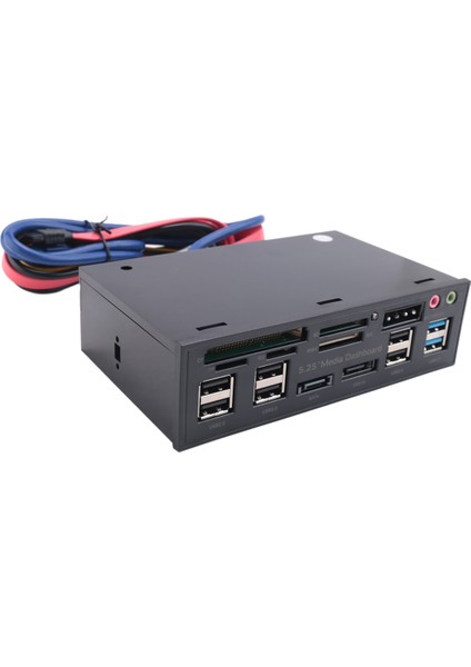 5.25 Inç USB 3.0 Ön Panel Pc USB 3.0/2.0 Hub E-Sata Kart Okuyucu (Yurt Dışından)