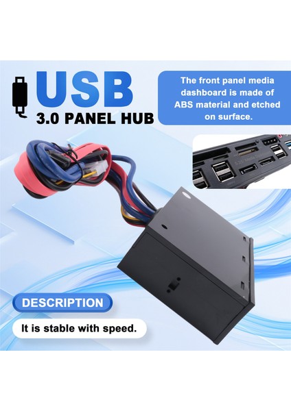 5.25 Inç USB 3.0 Ön Panel Pc USB 3.0/2.0 Hub E-Sata Kart Okuyucu (Yurt Dışından)