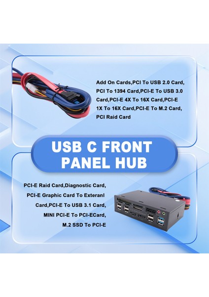 5.25 Inç USB 3.0 Ön Panel Pc USB 3.0/2.0 Hub E-Sata Kart Okuyucu (Yurt Dışından)