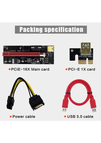 Adet 3'ü 1 Arada Pcı-E Yükseltici Kart USB 3.0 Sata - 6 Pin Adaptör Kablosu (Yurt Dışından)