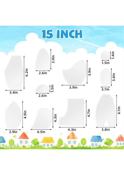 10 Adet Hafıza Ayı Şablon Cetvel Seti, 15 Inç (Yurt Dışından) indirimleri