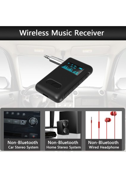 Bluetooth 5.0 Adaptörü LED Müzik Adaptörü 3D Surround Araba Aux'u Için (Yurt Dışından)