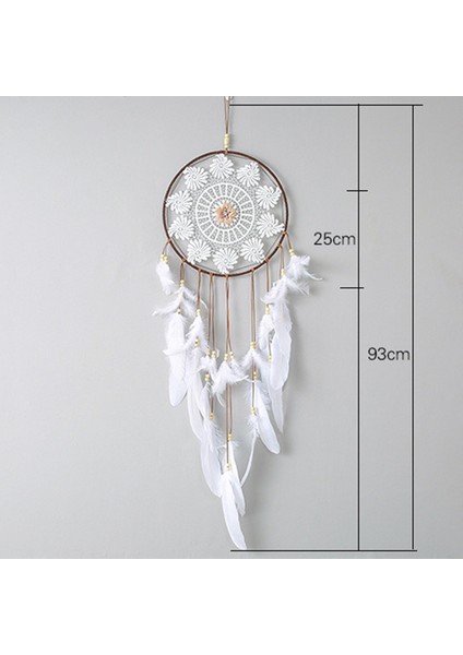 El Yapımı Dreamcatcher Hint Tarzı Dokuma Çiçek Duvar Askısı Beyaz (Yurt Dışından) modelleri