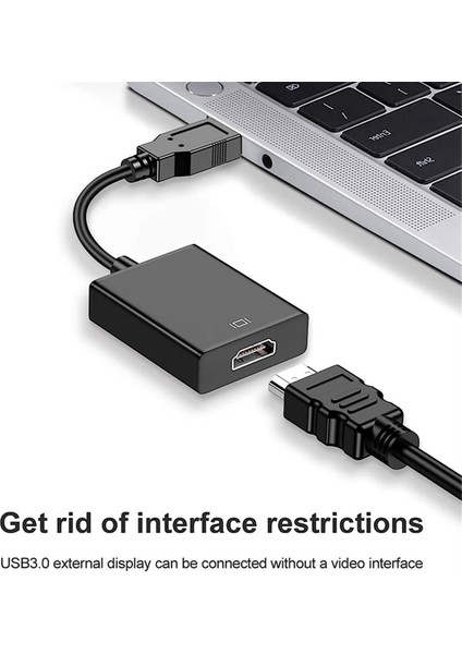 Ses/video Bilgisayar Sürücüsü Usb'den Hdmı'ya Uyumlu Dönüştürücü, Beyaz (Yurt Dışından)