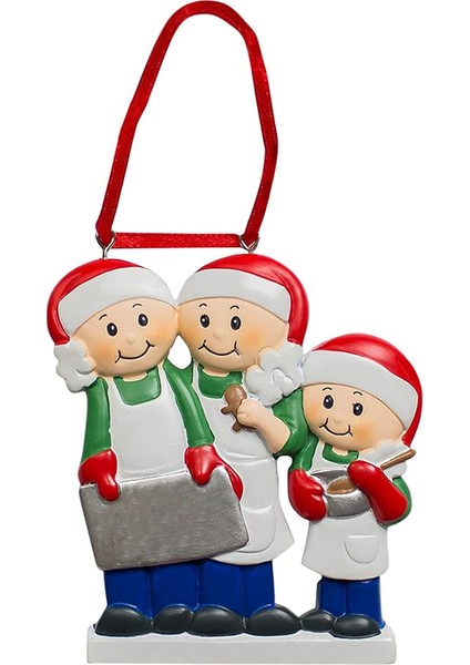 Yaratıcı Hediyeler Yemek Pişirme Aile 3 Kişilik Noel Ağacı Süslemesi (Yurt Dışından)