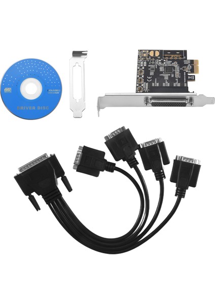 Pcie 4 Seri Port RS232 9-Pin Genişletme Kartı AX99100 Kablolu (Yurt Dışından)