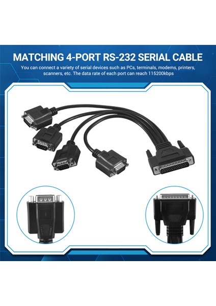 Pcie 4 Seri Port RS232 9-Pin Genişletme Kartı AX99100 Kablolu (Yurt Dışından) fırsatları