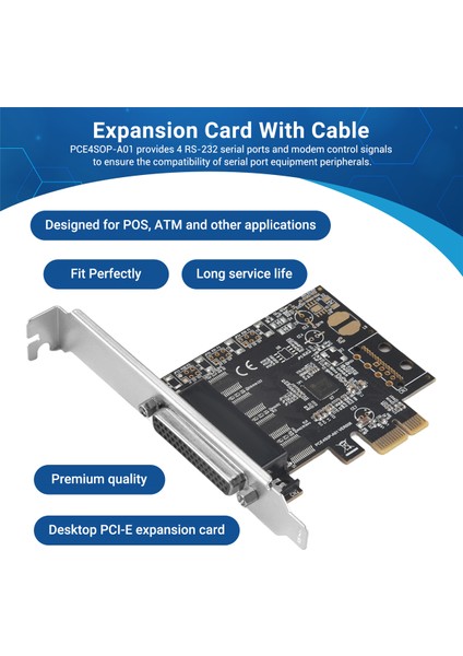 Pcie 4 Seri Port RS232 9-Pin Genişletme Kartı AX99100 Kablolu (Yurt Dışından) indirimleri