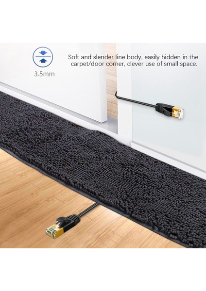 Cat 8 Ethernet Kablosu Lan Ağı Cat8 RJ45 Hızlı Ağ Kablosu (0,3 M) (Yurt Dışından) fırsatları