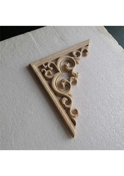 4 Adet Boyanmamış Ahşap Kalıplamalar Avrupa Ahşap Aplikeleri 12CM (Yurt Dışından)