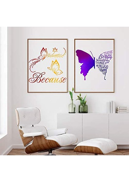 16 Adet Tekrar Kullanılabilir Kelebek Şablonları Kelebek Şablonu Sanat Resim (Yurt Dışından)