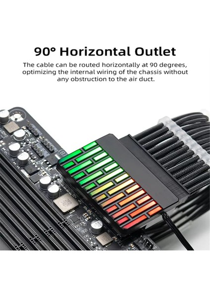 Atx 24-Pin 90°güç Konnektörü Adaptörü 5V 3 Pin Argb 24PIN Siyah (Yurt Dışından)
