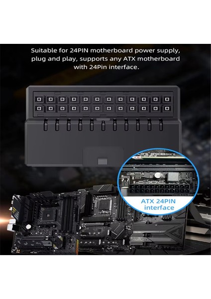 Atx 24-Pin 90°güç Konnektörü Adaptörü 5V 3 Pin Argb 24PIN Siyah (Yurt Dışından)