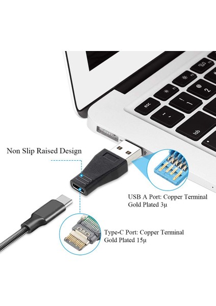 2 Adet USB C - USB 3.1 Adaptörü USB 3.1 A Erkek Adaptörü (Yurt Dışından)