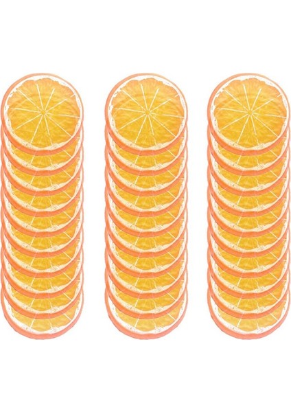 30 Adet Yapay Plastik Limon Dilimleri Gerçekçi Simülasyon, Portakal (Yurt Dışından)