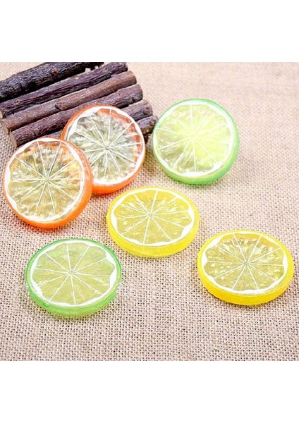 30 Adet Yapay Plastik Limon Dilimleri Gerçekçi Simülasyon, Portakal (Yurt Dışından)