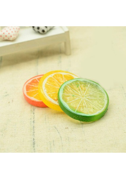 30 Adet Yapay Plastik Limon Dilimleri Gerçekçi Simülasyon, Portakal (Yurt Dışından)