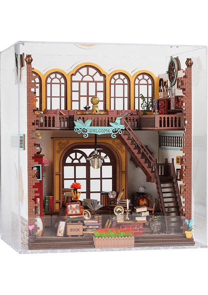 Kendin Yap Kitap Köşesi Seti, 3D Ahşap Puzzle Kitap Desteği Seti, B (Yurt Dışından)