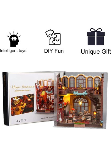 Kendin Yap Kitap Köşesi Seti, 3D Ahşap Puzzle Kitap Desteği Seti, B (Yurt Dışından) fiyatları