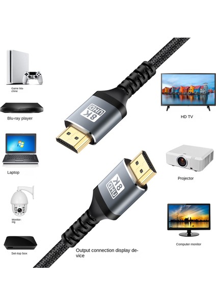 Hdtv 8k HDMI Uyumlu 2.1 48GBPS Ultra Hd Kablo (Yurt Dışından)