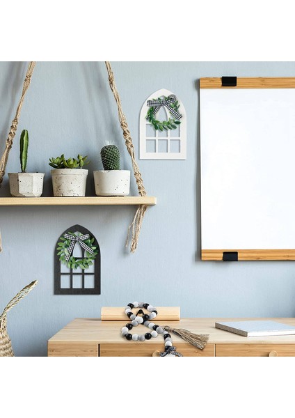 Ahşap Pencere Kademeli Tepsi Pencere Çerçeveleri ve Siyah Beyaz Ahşap Boncuk (Yurt Dışından)