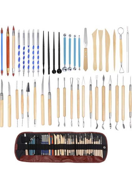 43 Parça Pürüzsüz Ahşap Saplı Seramik Aletleri Seti (Yurt Dışından) fiyatları