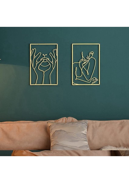 Adet Modern Soyut Kadın Tek Çizgi Sanat Dekor Duvar Heykeli (Yurt Dışından)