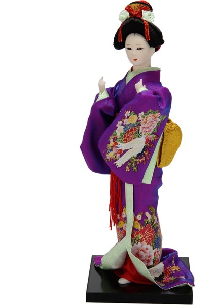 Japon Geyşa Bebekleri Kimono El Yapımı Ipek Halk Dekoru Sergileme A17 (Yurt Dışından)