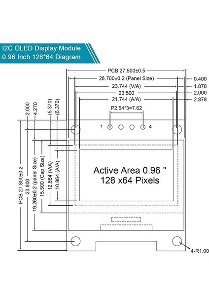 0.96 Inç OLED Modül SSD1306 Sürücü Arduino Raspberry Pı Için (Beyaz) (Yurt Dışından) modelleri