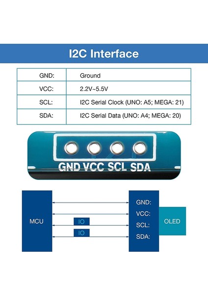 0.96 Inç OLED Modül SSD1306 Sürücü Arduino Raspberry Pı Için (Beyaz) (Yurt Dışından) fırsatları