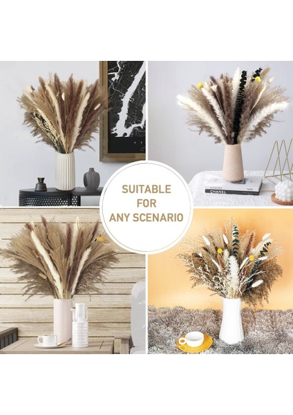 107 Adet Kurutulmuş Pampas Otu Boho Dekor (Yurt Dışından)