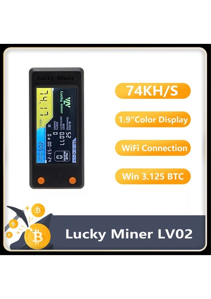 Lucky Miner LV02 Bitcoin Miner 74KH/S SHA256 Btc Solo Miner Için (Yurt Dışından)