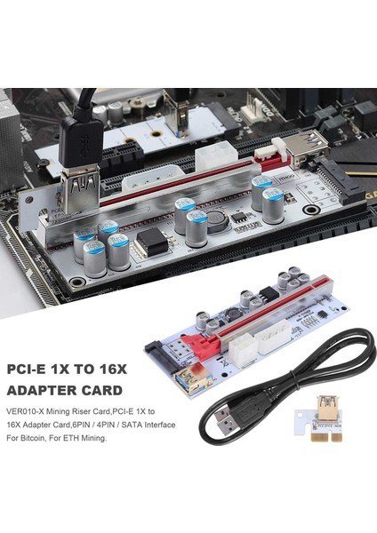 Paket Madencilik Yükseltici Kartı, 6pın / 4pın / Sata, Bitcoin, Eth Madenciliği Için (Yurt Dışından) fırsatları