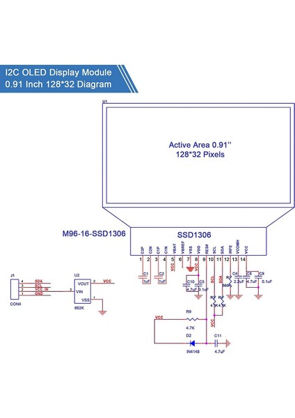 Adet I2C SSD1306 OLED Ekran Modülü Mavi I2C OLED Ekran Sürücüsü (Yurt Dışından)