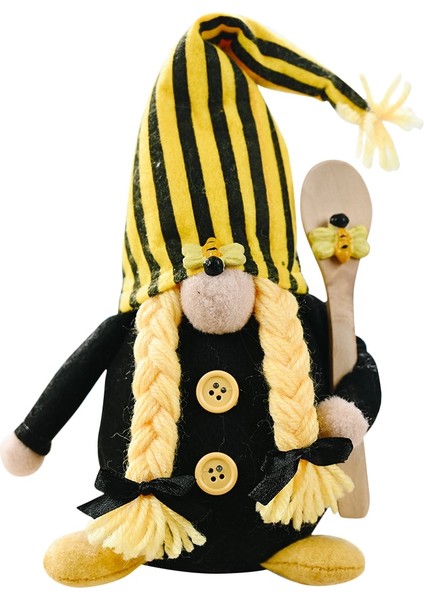 Bumble Bee Çizgili Cüce Yüzsüz Bebek Dekoru Ev Masaüstü Dekoru, B (Yurt Dışından)
