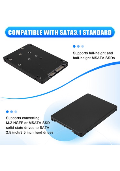 Ngff - Sata Seri Adaptör Msata - Sata3.0 Çift Amaçlı 2'si 1 Arada Alt (Yurt Dışından) indirimleri