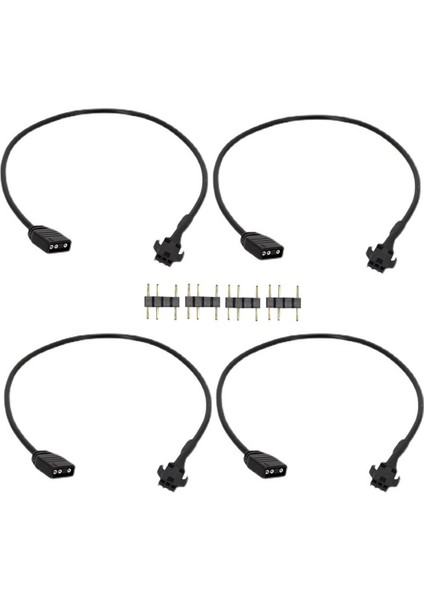 Rgb Fan, Pc LED Şerit Için 4 Adet Rgb Uzatma Kablosu (Yurt Dışından)