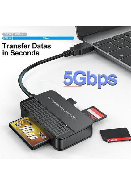 Okuyucu 4'ü 1 Arada, Tf Sd Ms Cf Kart Okuyucu, USB C ve USB 3.0 Arayüzü (Yurt Dışından) fırsatları
