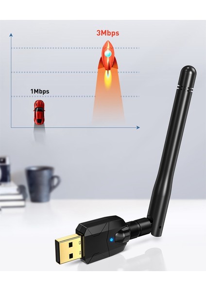 Bluetooth Adaptörü USB Bluetooth 5.0 100M Alıcı Transferi Pc Için (Yurt Dışından)