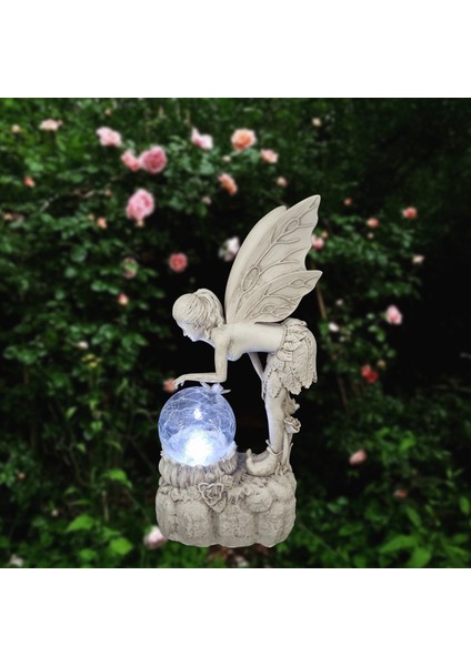 Bahçe Peri Heykeli Güneş Enerjili LED Işıklı Lamba Reçine Melek Ev Dekoru (Yurt Dışından) modelleri
