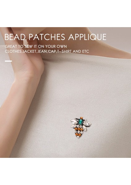 El Yapımı Yapay Elmas Boncuk Yamaları Bees Cool Sew&patches Mavi (Yurt Dışından)