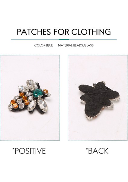 El Yapımı Yapay Elmas Boncuk Yamaları Bees Cool Sew&patches Mavi (Yurt Dışından)
