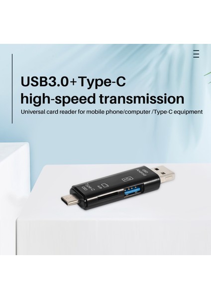 5'i 1 Arada Çok Işlevli Otg Kart Okuyucu Micro-Sd USB Okuyucu Tf Desteği (Yurt Dışından)