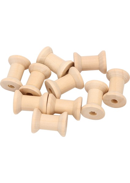 10 Adet Ahşap Boş Iplik Makarası Doğal Renk 29MM X23MM (Yurt Dışından)